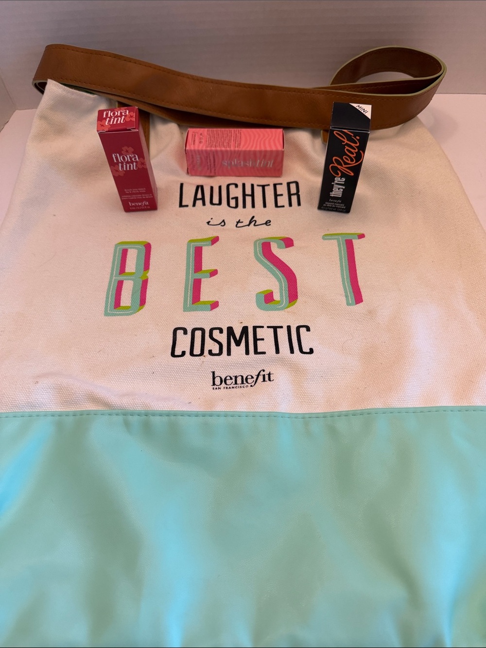Benefit Tote Bag and Beauty Items